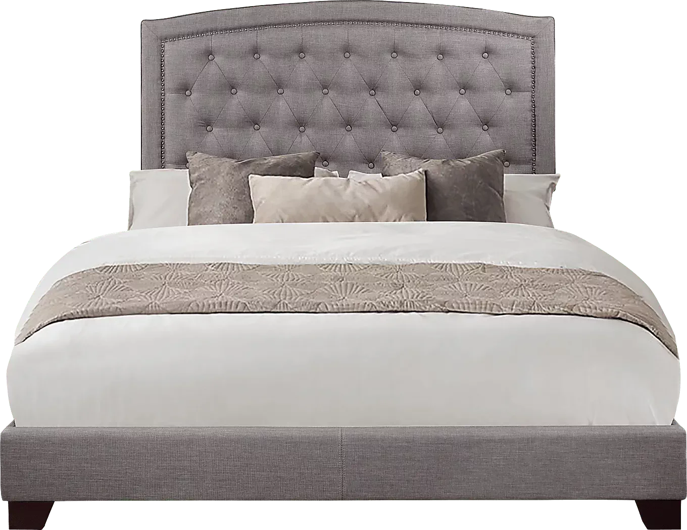 JuneberryGrayQueenUpholsteredBed