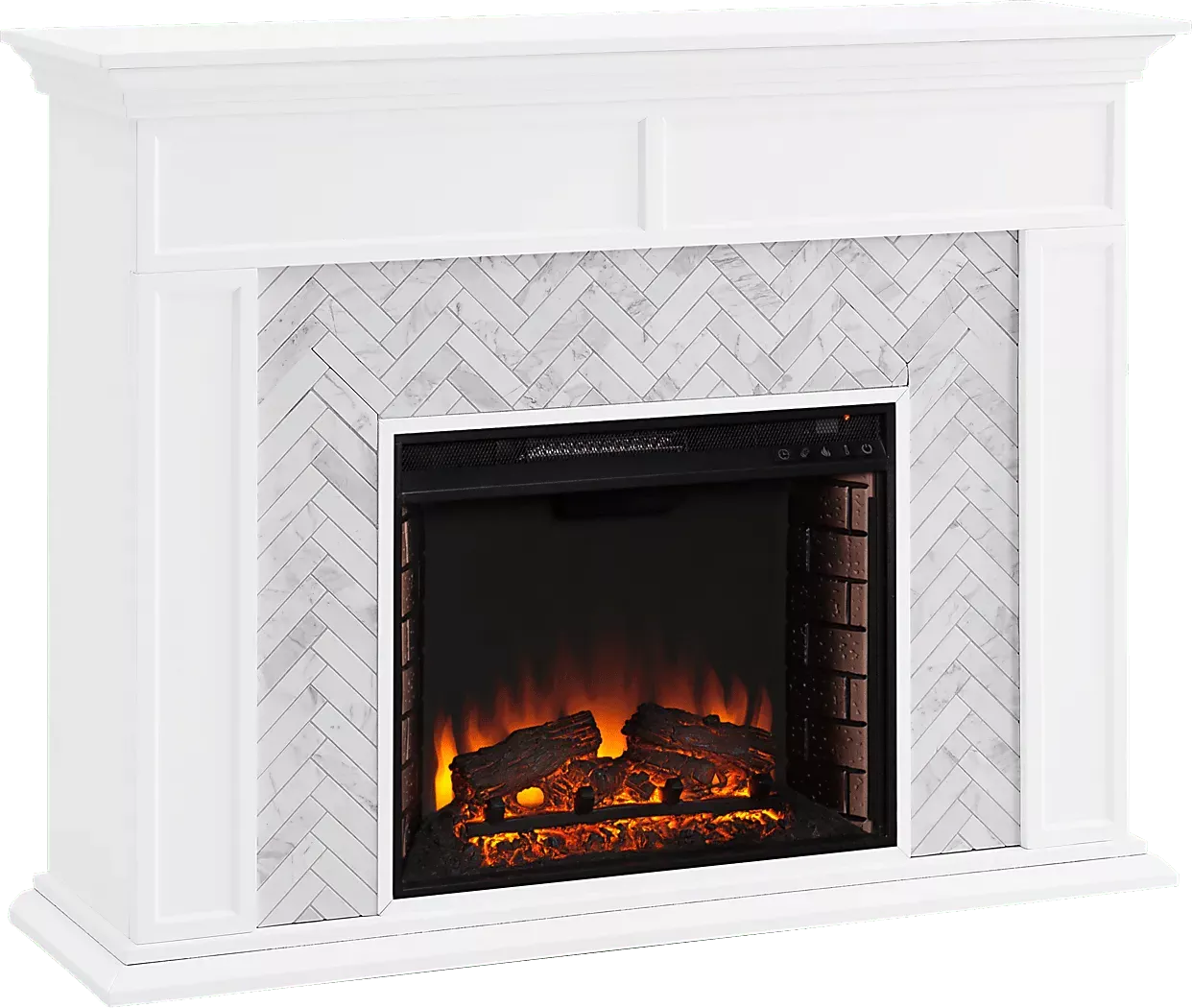 TronewoodIIWhite50in.ConsoleWithElectricLogFireplace 1 TronewoodIIWhite50in.ConsoleWithElectricLogFireplace