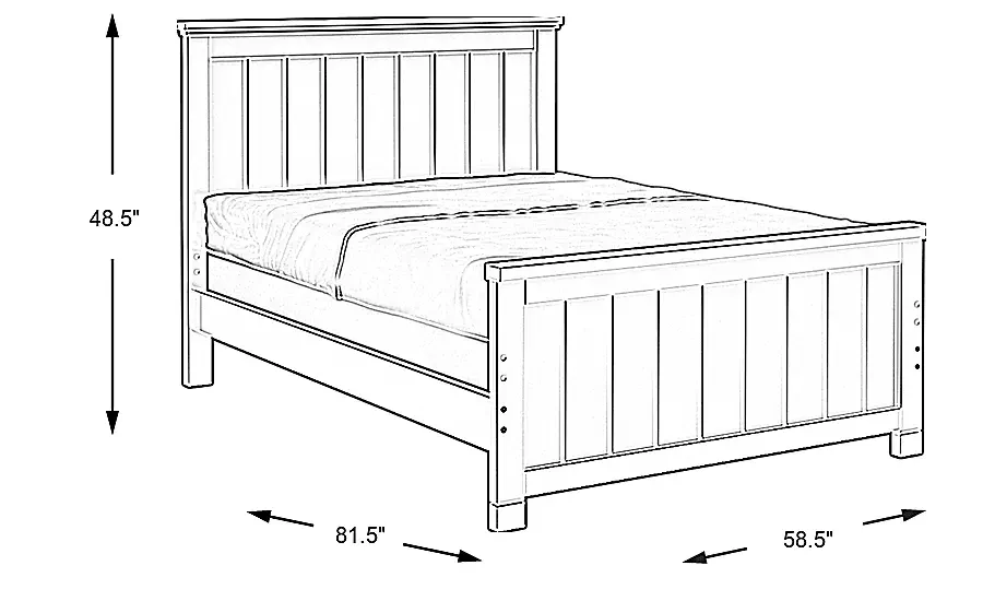 KidsCottageColorsWhiteFullPanelBed