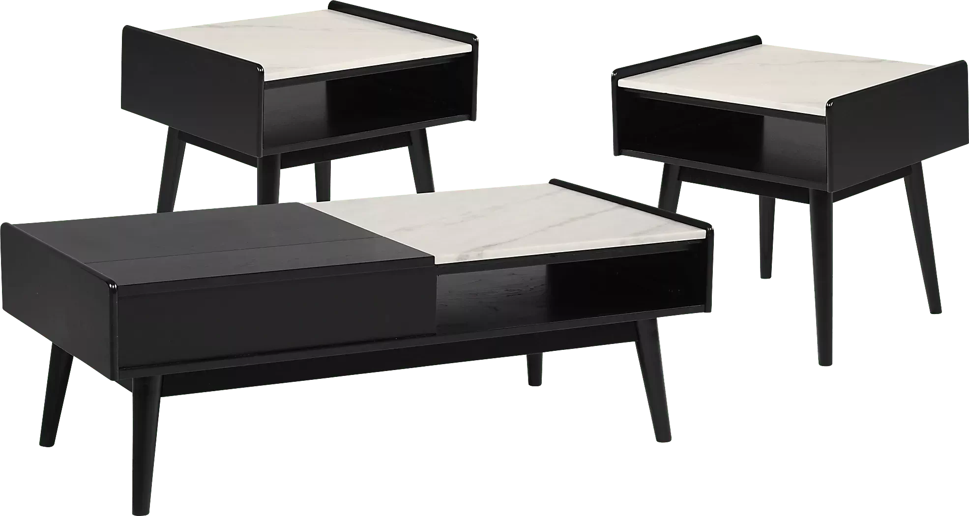 Copperfield8PcDualPowerRecliningLivingRoomSet 10 LanetteBlack3PcTableSet