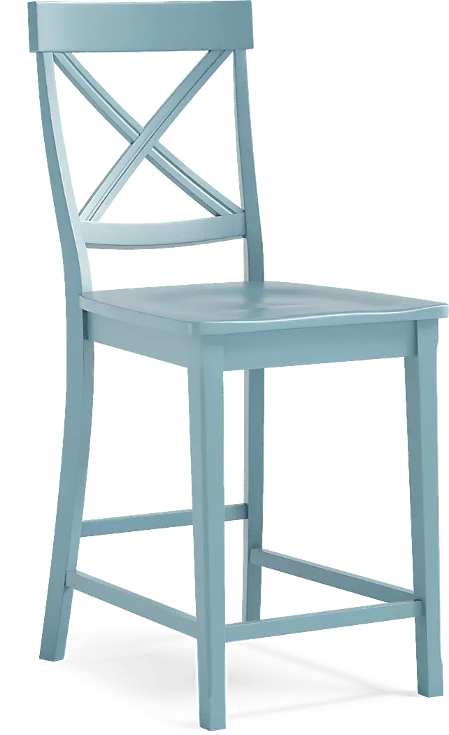 BrynwoodWhite5PcCounterHeightDiningSetwithBlueStools 6 BrynwoodWhite5PcCounterHeightDiningSetwithBlueStools