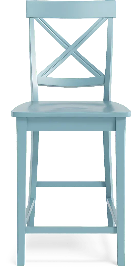 BrynwoodWhite5PcCounterHeightDiningSetwithBlueStools 7 BrynwoodWhite5PcCounterHeightDiningSetwithBlueStools