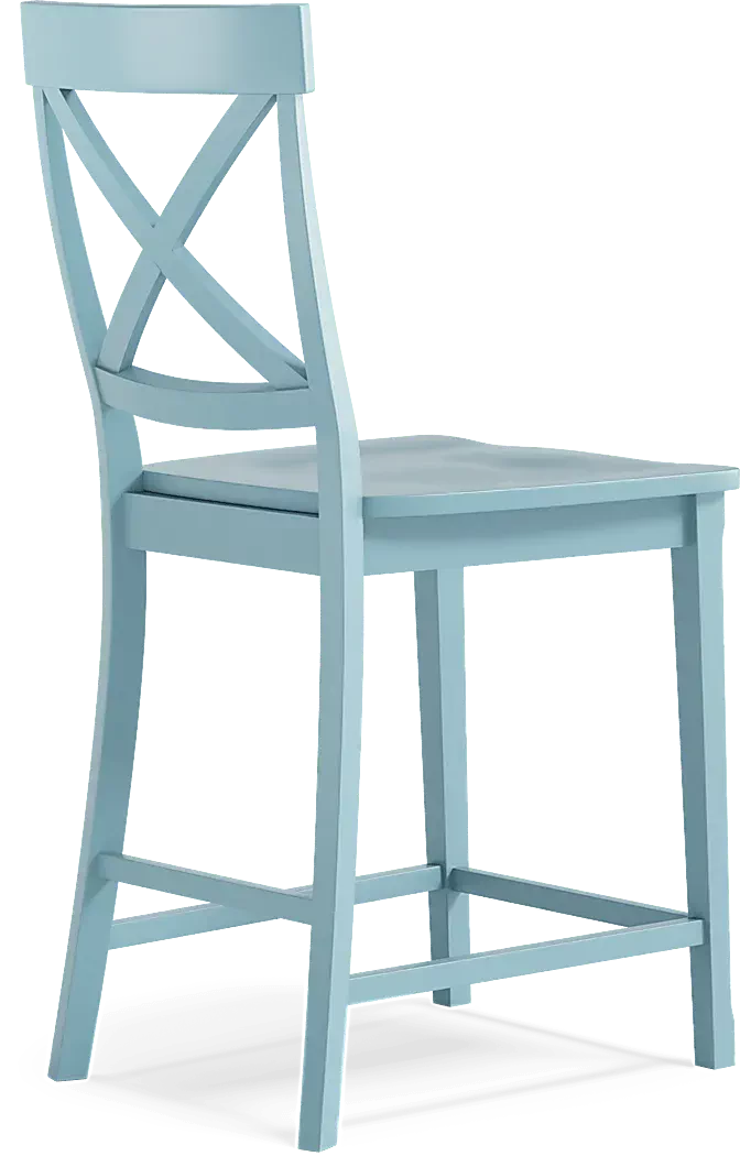 BrynwoodWhite5PcCounterHeightDiningSetwithBlueStools 8 BrynwoodWhite5PcCounterHeightDiningSetwithBlueStools