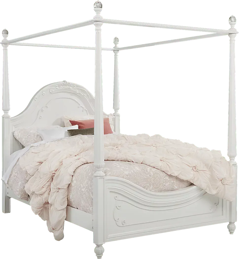 DisneyPrincessWhiteFullCanopyBed