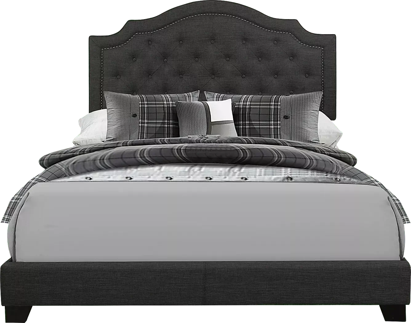 BowertonDarkGrayQueenUpholsteredBed