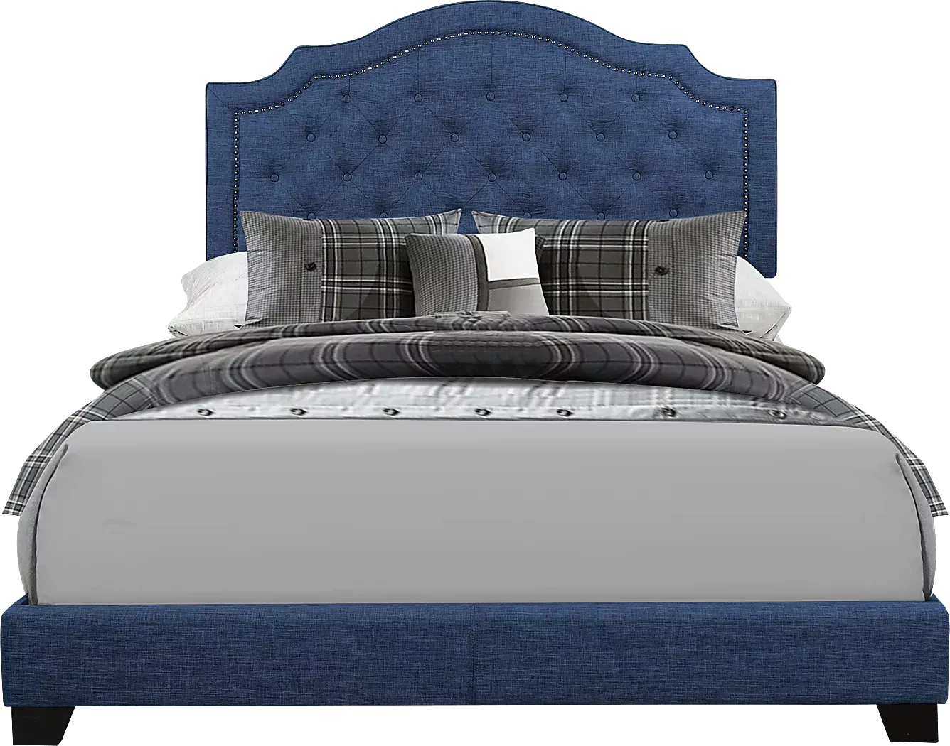 BowertonBlueKingUpholsteredBed