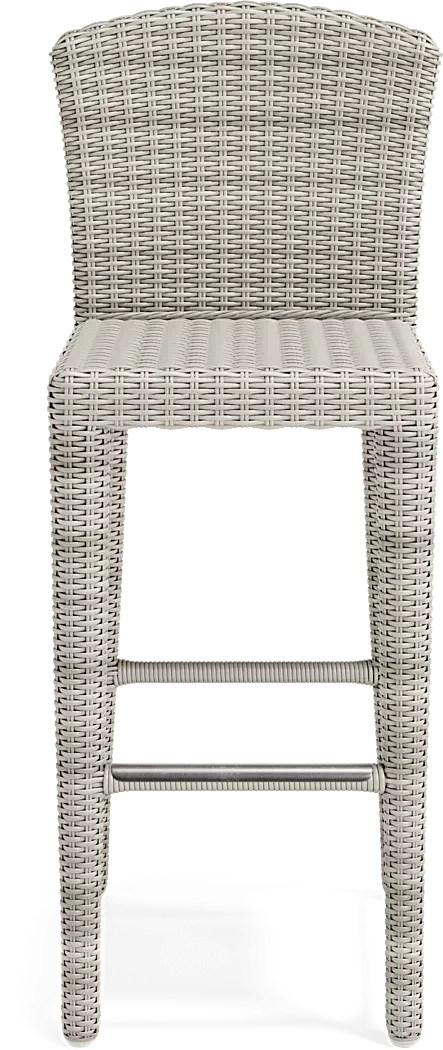PatmosTeak5Pc36in.SquareBarHeightOutdoorDiningSetwithGrayWickerBarstools 7 PatmosGrayWickerOutdoorBarstool