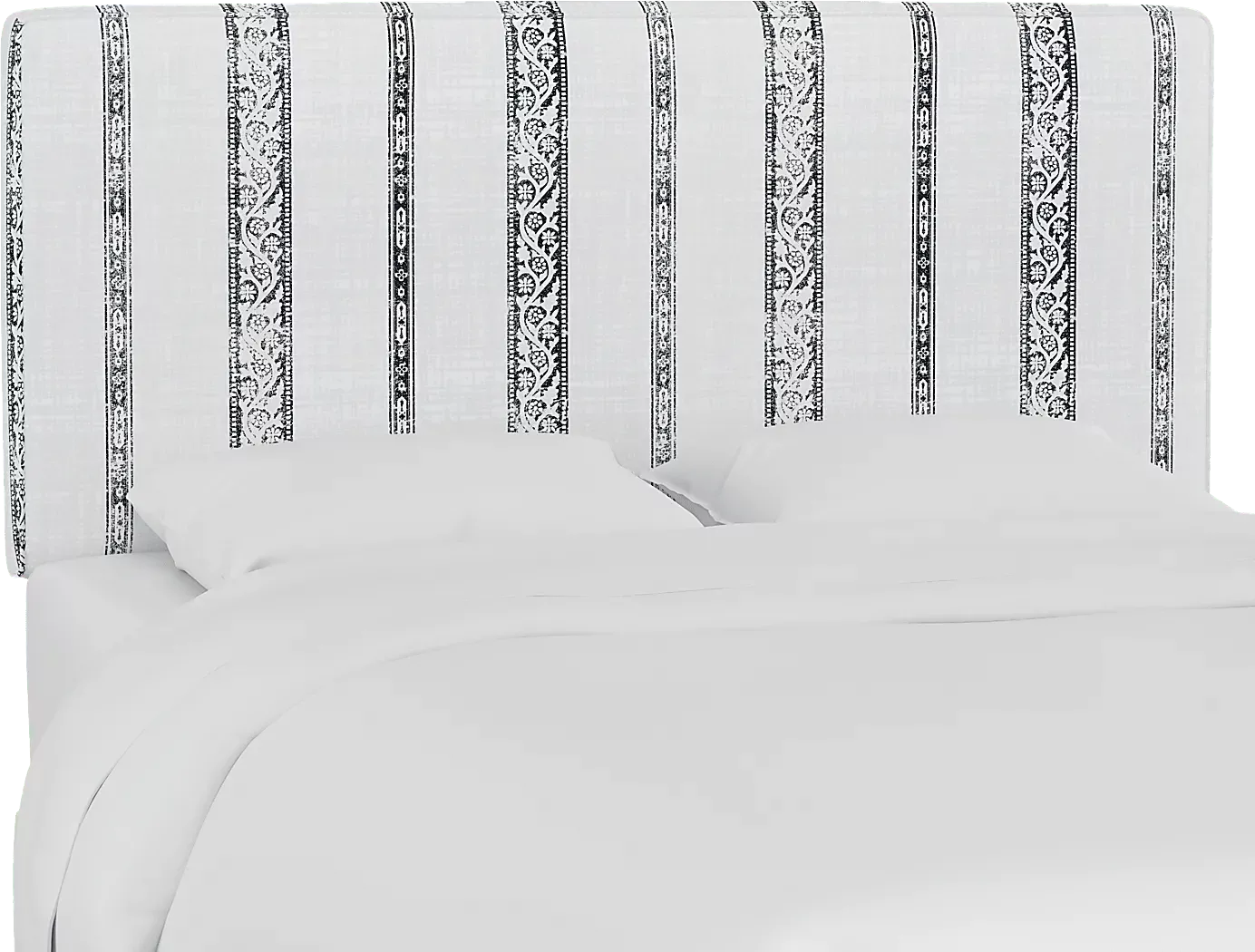 ClassicalNotesWhite-GrayKingUpholsteredHeadboard 2 ClassicalNotesWhite-GrayKingUpholsteredHeadboard