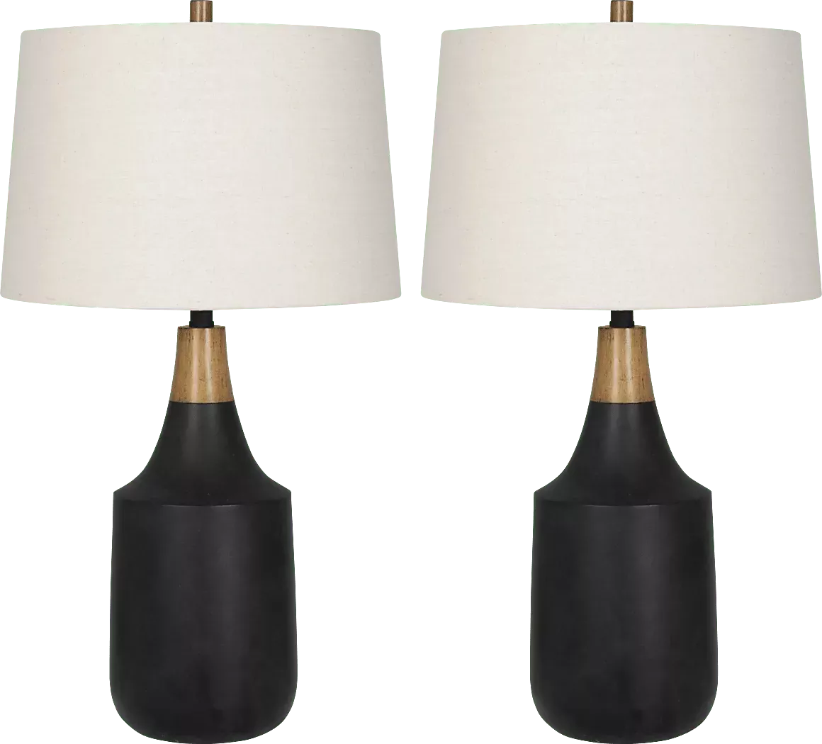 AbeytaLaneBlackTableLamps,Setof2