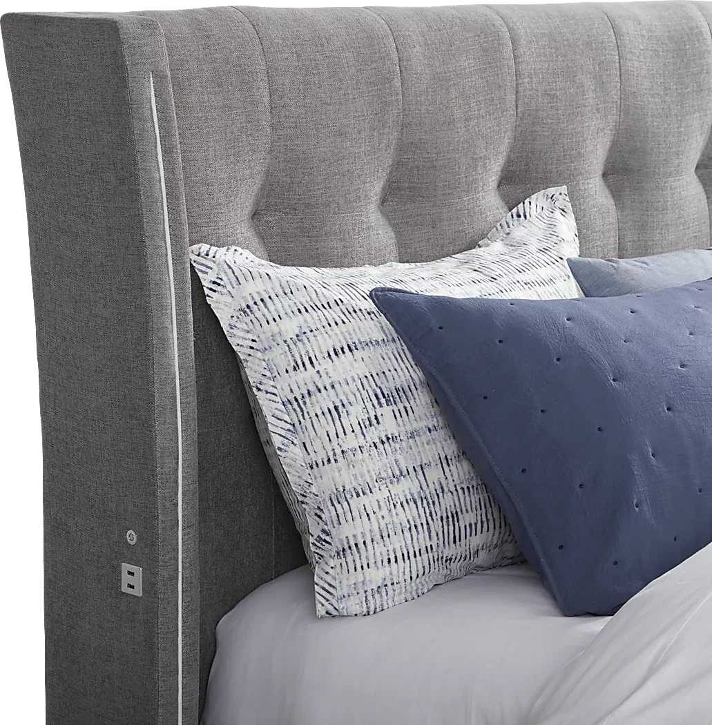 ParkSlopeGray7PcQueenUpholsteredBedroom 4 CarlieGray3PcQueenUpholsteredBed