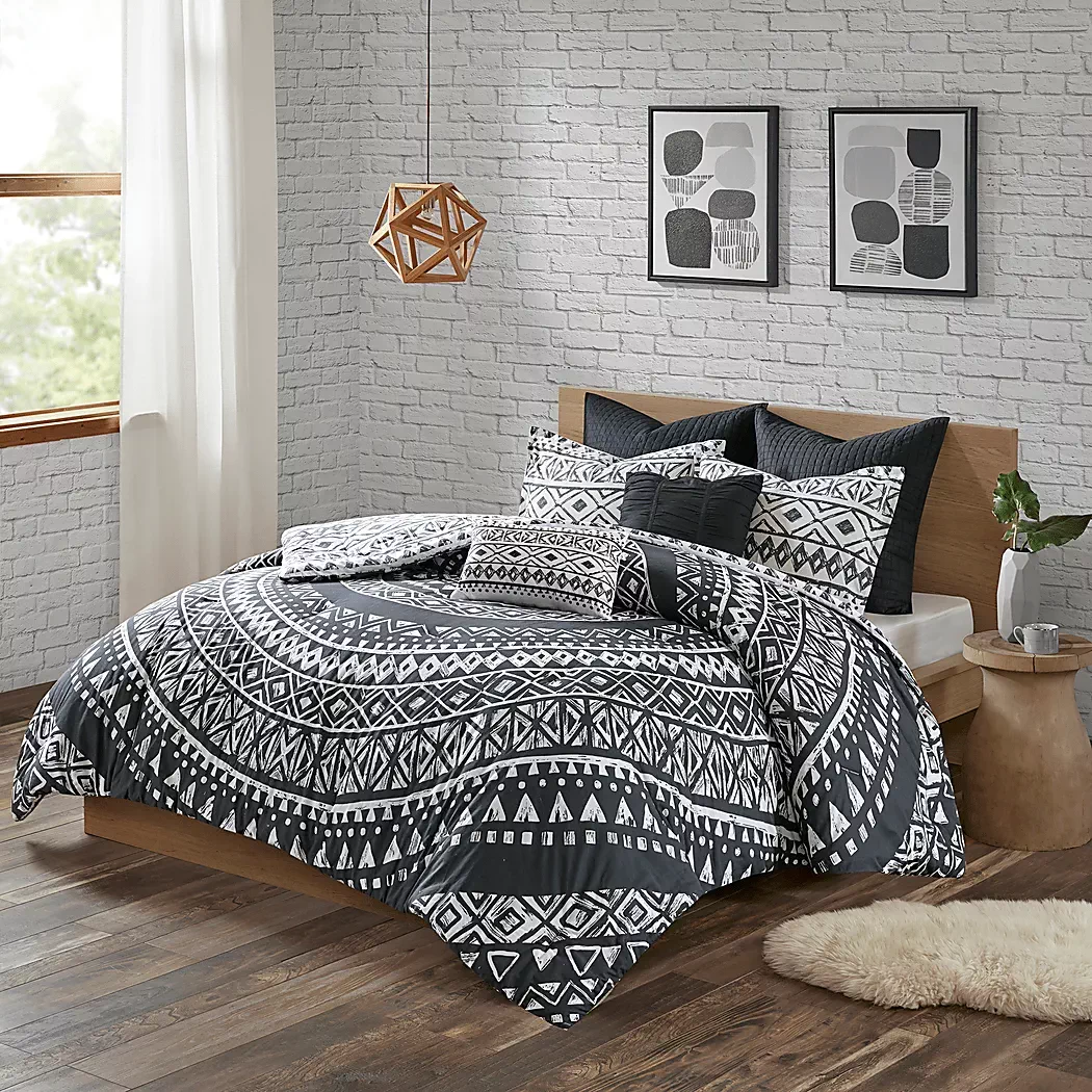 HaisleyBlack7PcQueenComforterSet 2 HaisleyBlack7PcQueenComforterSet