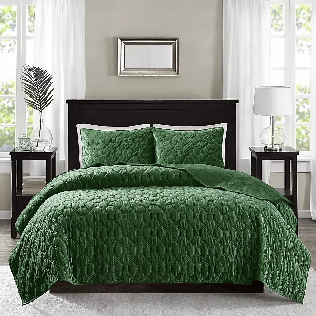 LarahGreen3PcQueenCoverletSet 1 LarahGreen3PcQueenCoverletSet