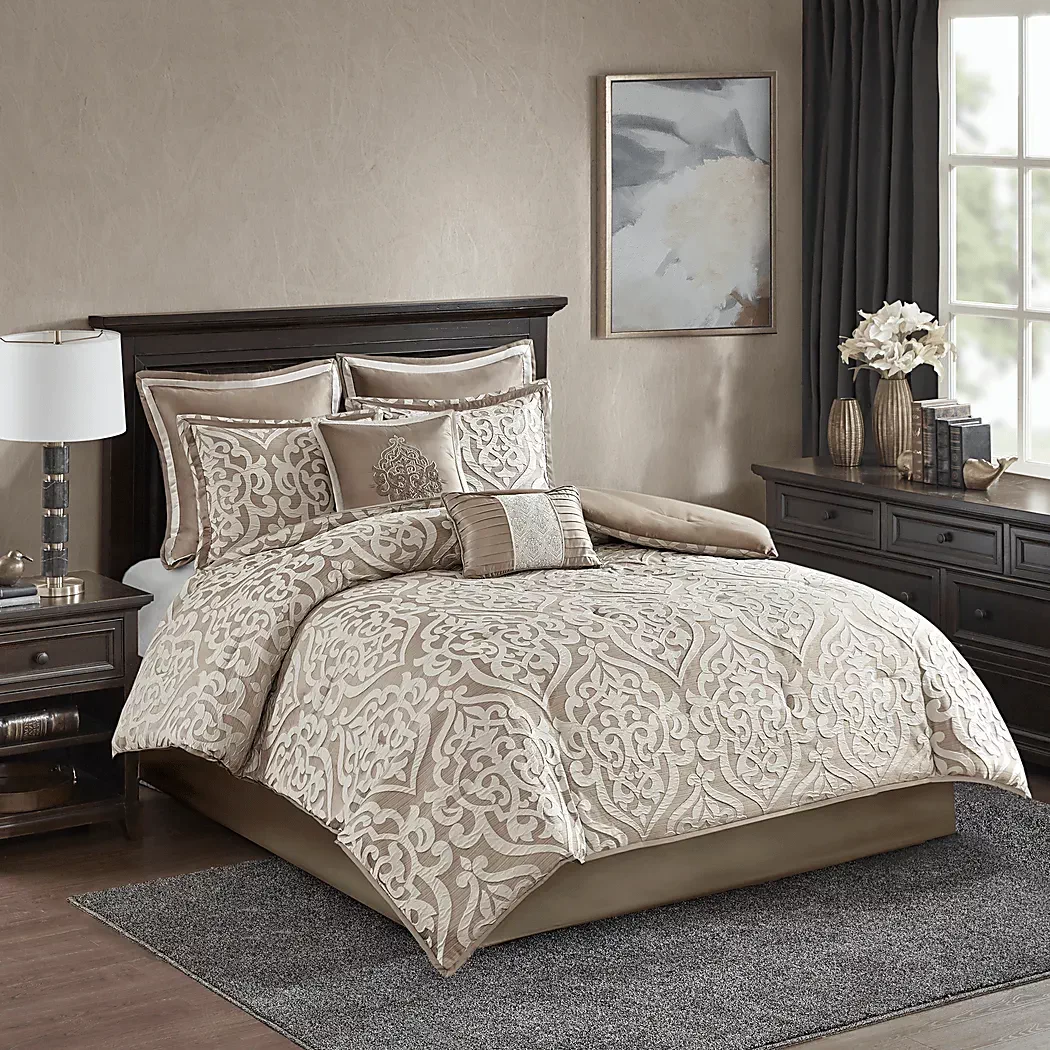 ZaidaTan8PcKingComforterSet 2 ZaidaTan8PcKingComforterSet