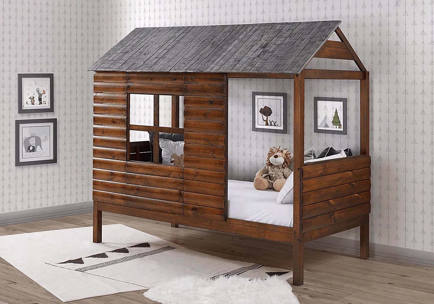 LoghouseCampWalnutTwinJr.LoftBed 4 LoghouseCampWalnutTwinJr.LoftBed