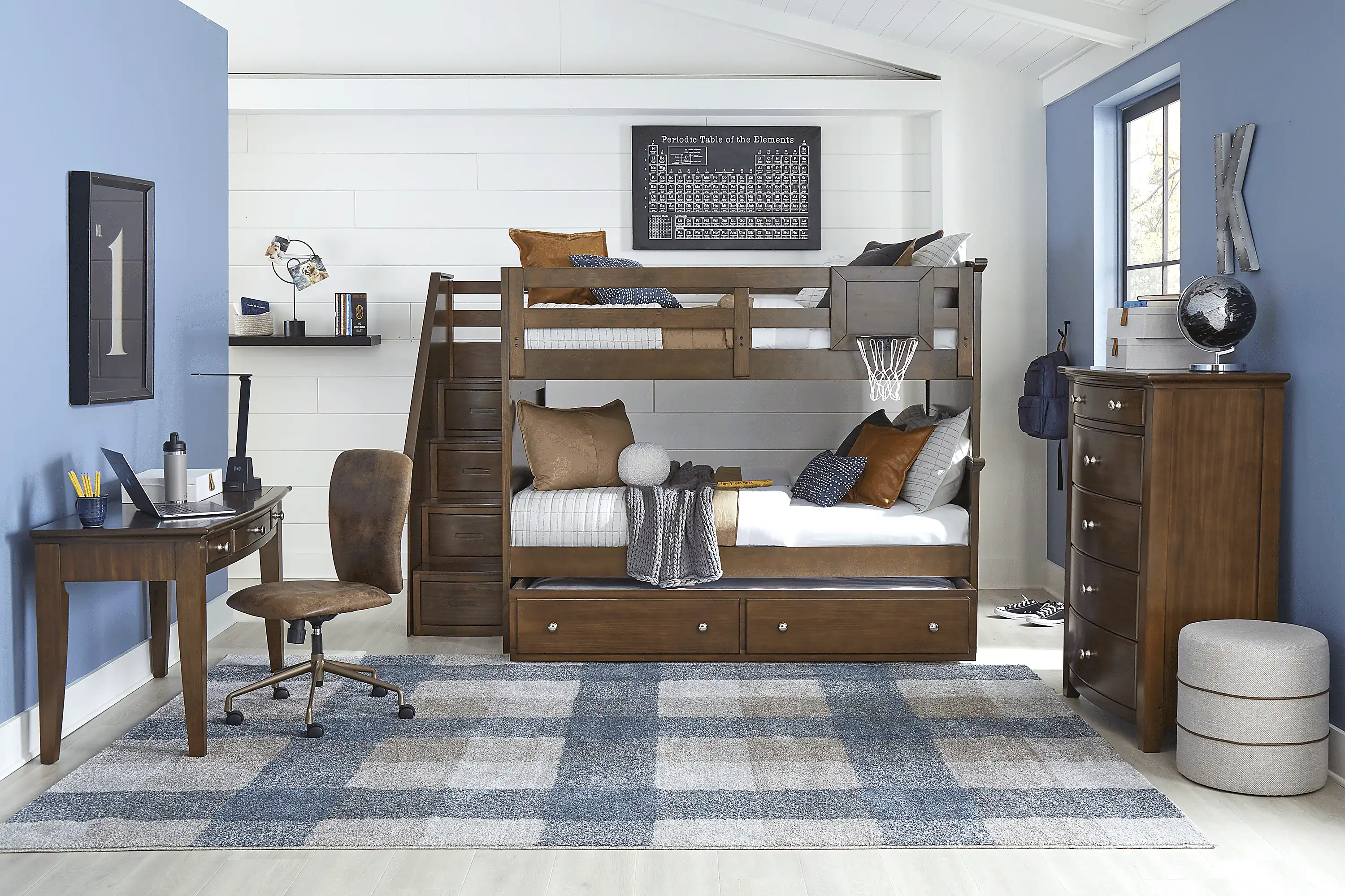 KidsSantaCruzBrownCherryFull/FullStepBunkBed 2 KidsSantaCruzBrownCherryFull/FullStepBunkBed