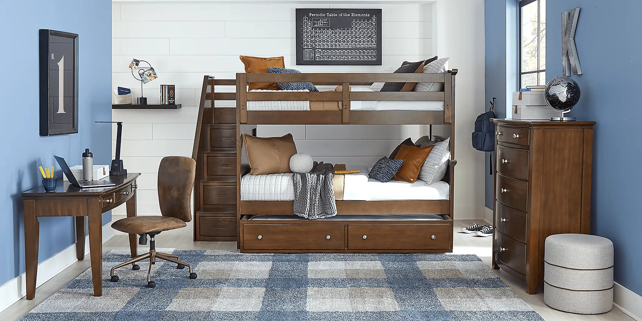 KidsSantaCruzBrownCherryFull/FullStepBunkBed 3 KidsSantaCruzBrownCherryFull/FullStepBunkBed