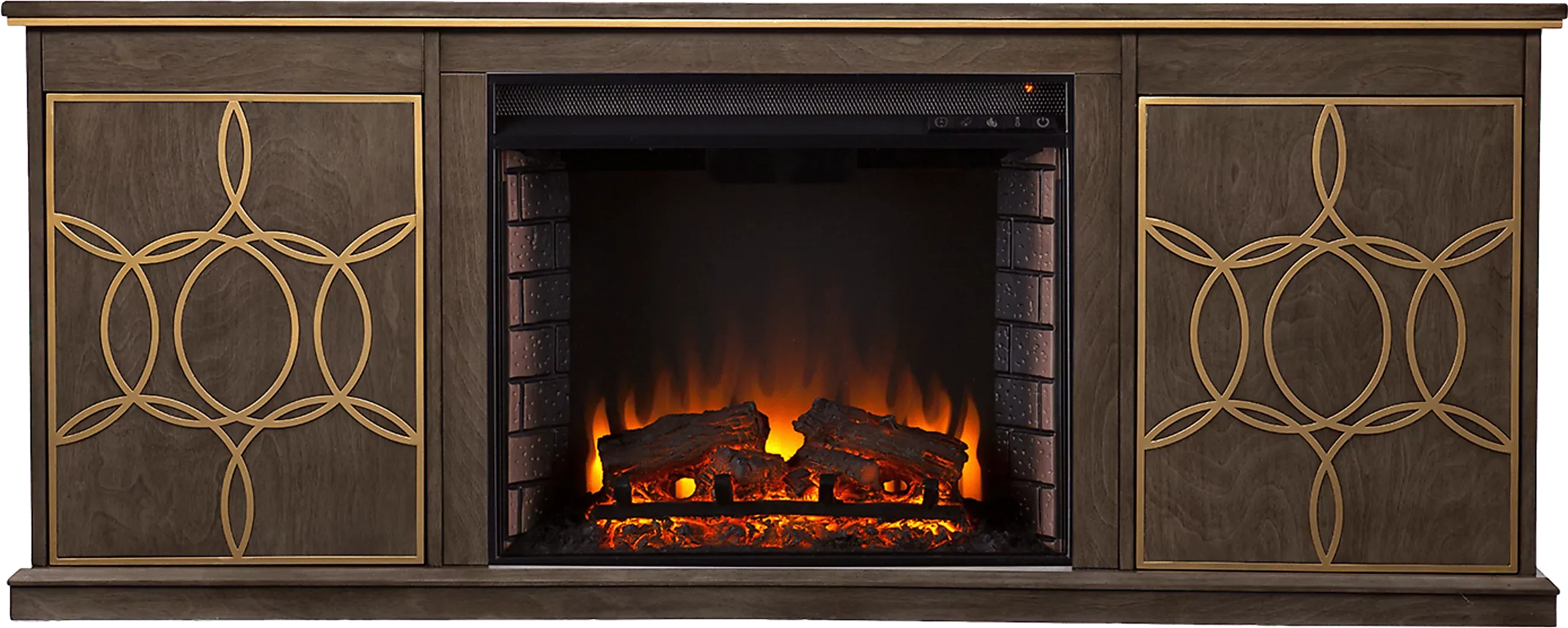 StagwoodIIBrown60in.ConsoleWithElectricLogFireplace 1 StagwoodIIBrown60in.ConsoleWithElectricLogFireplace