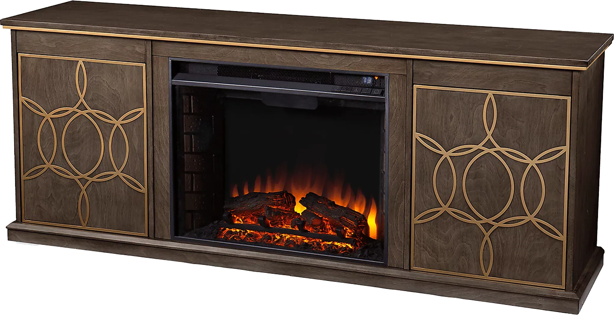 StagwoodIIBrown60in.ConsoleWithElectricLogFireplace 2 StagwoodIIBrown60in.ConsoleWithElectricLogFireplace