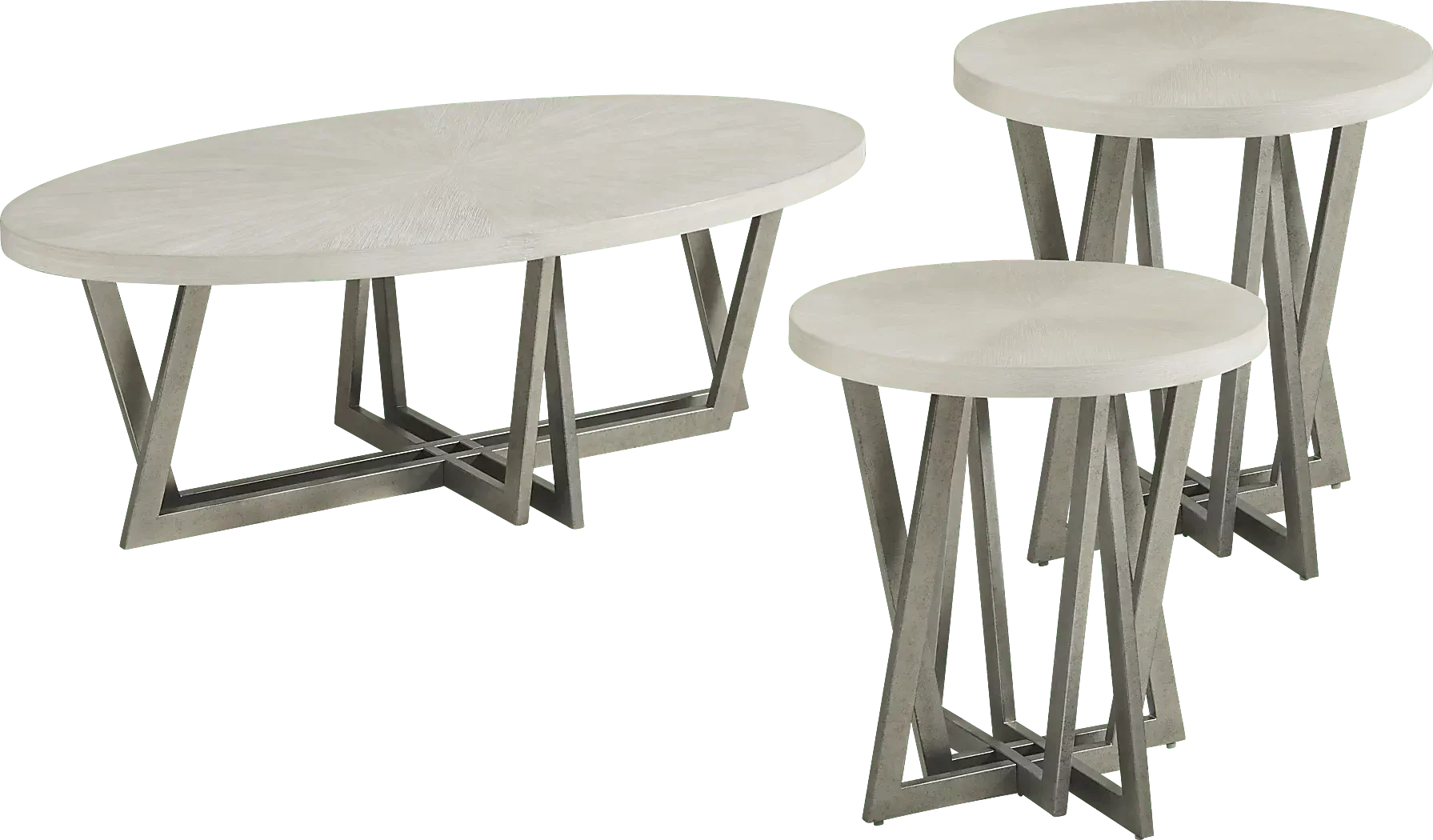 Caprice7PcLivingRoomSet 2 MonaValeChampagne3PcTableSet