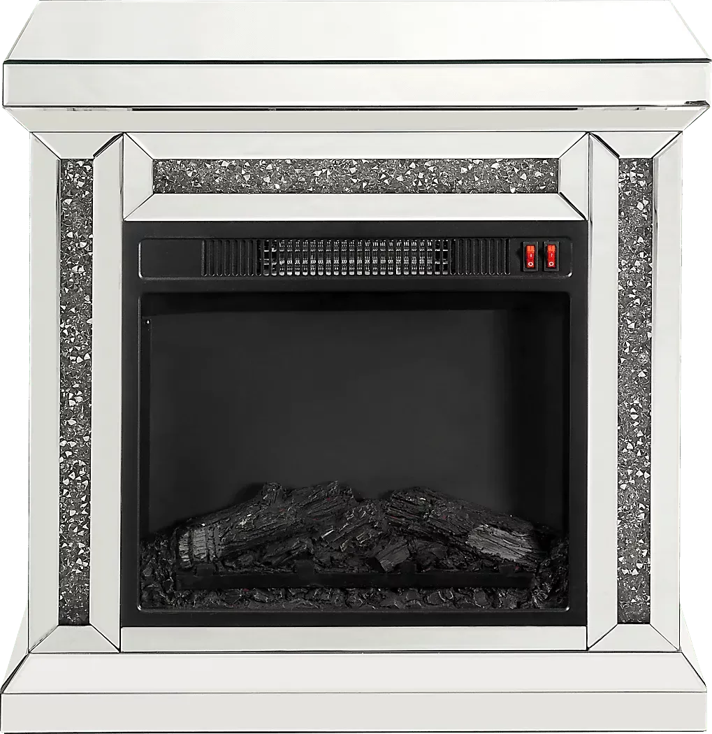 AspenviewSilver28in.Console,WithElectricFireplace 1 AspenviewSilver28in.Console,WithElectricFireplace
