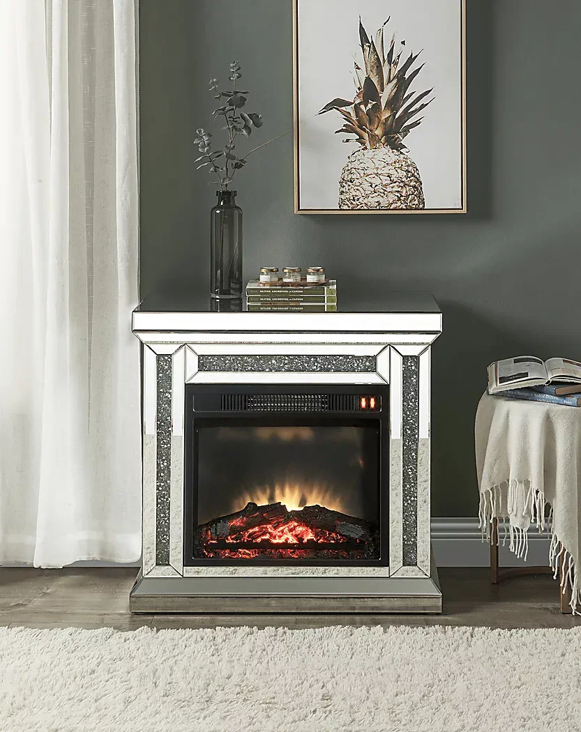 AspenviewSilver28in.Console,WithElectricFireplace 2 AspenviewSilver28in.Console,WithElectricFireplace