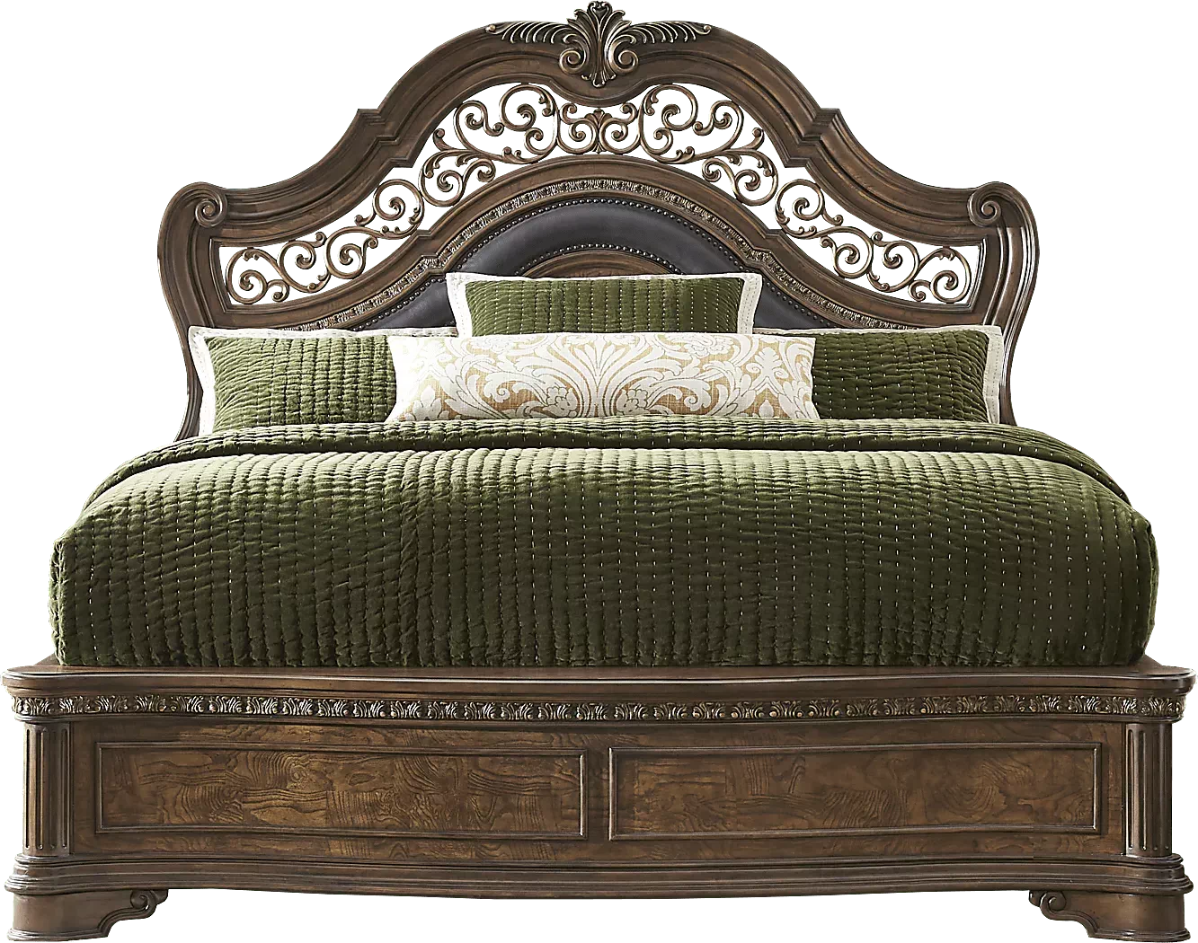 YorkshireManorBrown3PcQueenPanelBed 1 YorkshireManorBrown3PcQueenPanelBed
