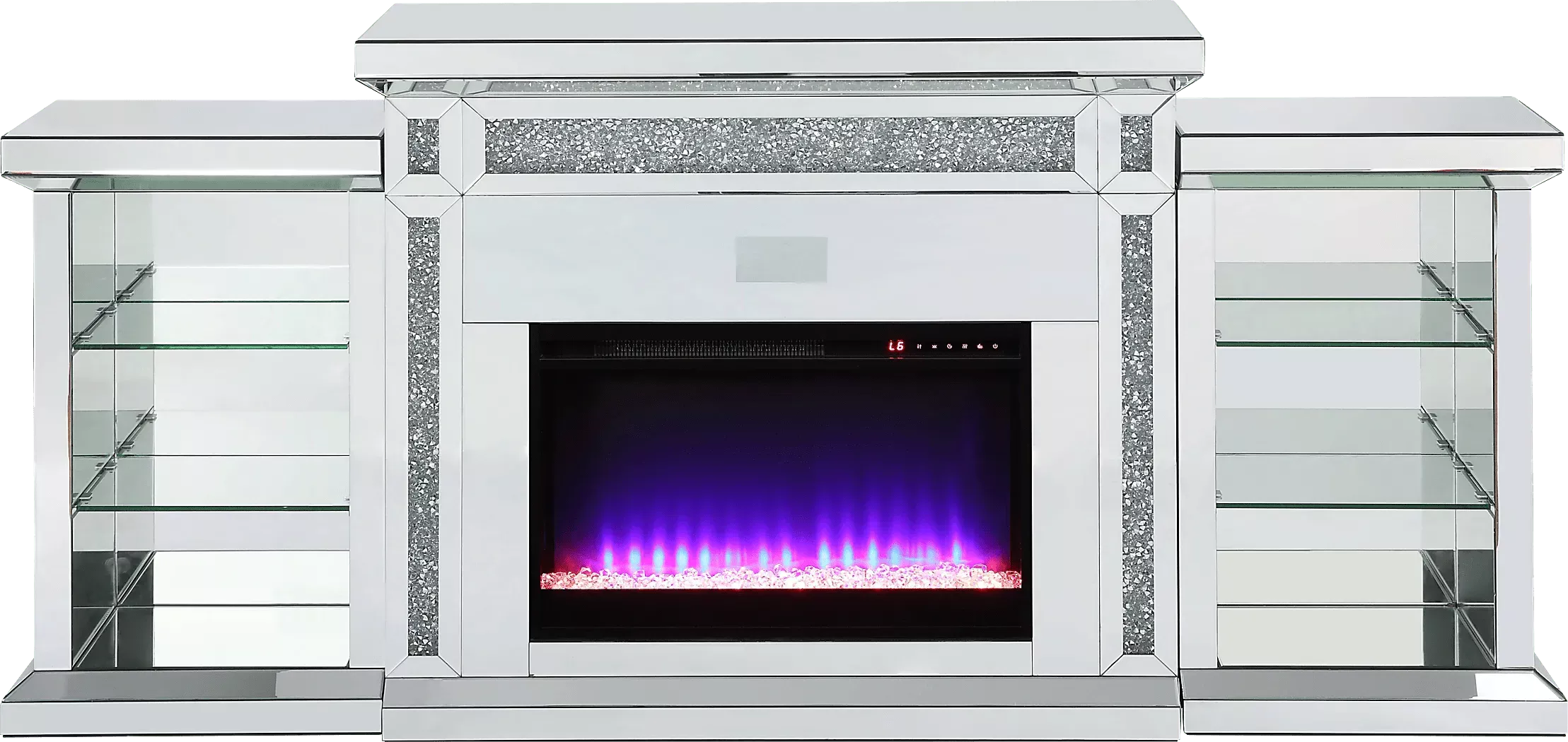 CapewoodSilver82in.Console,WithElectricFireplace 1 CapewoodSilver82in.Console,WithElectricFireplace