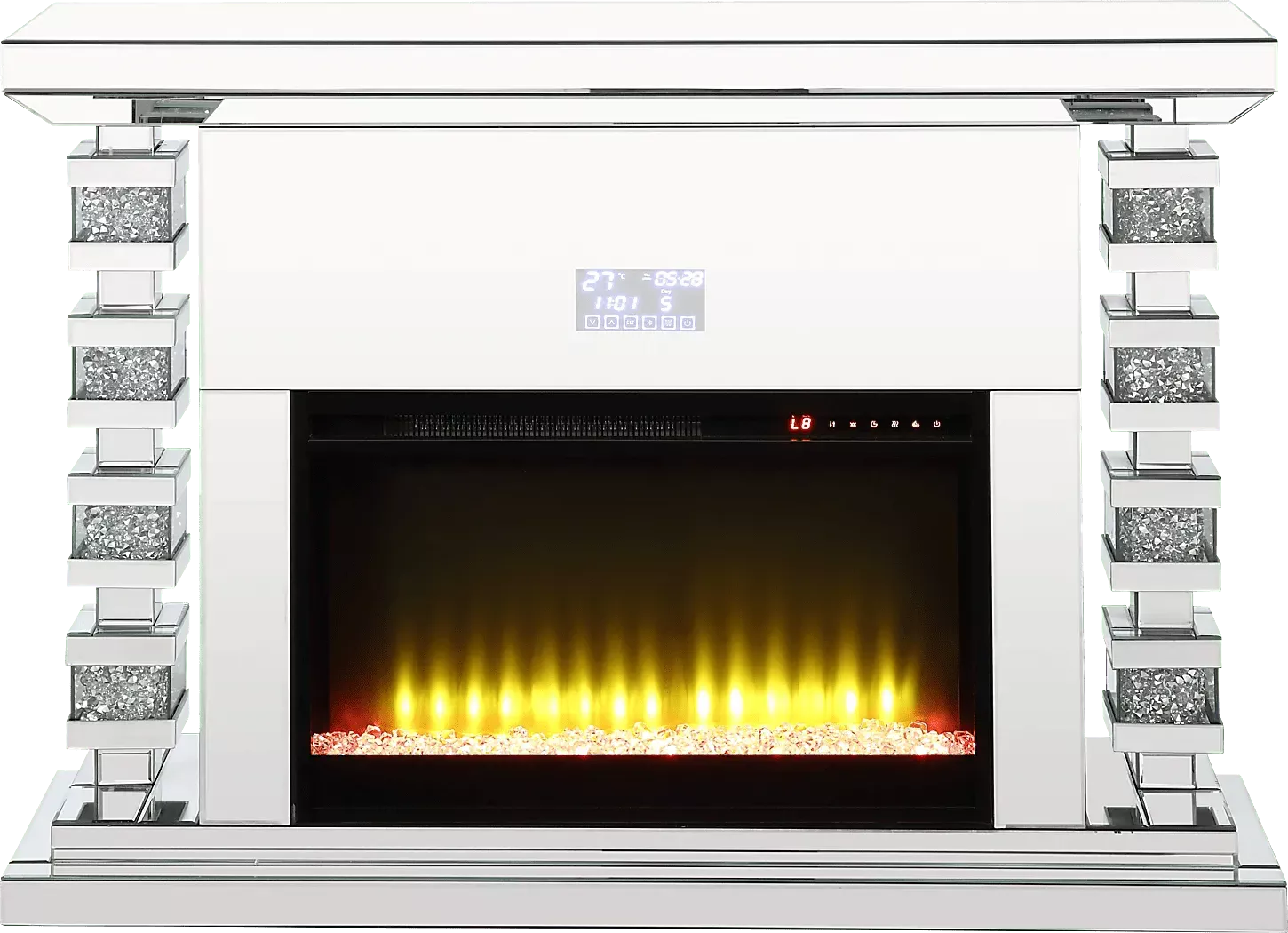 BurghardSilver47in.Console,WithElectricFireplace 1 BurghardSilver47in.Console,WithElectricFireplace