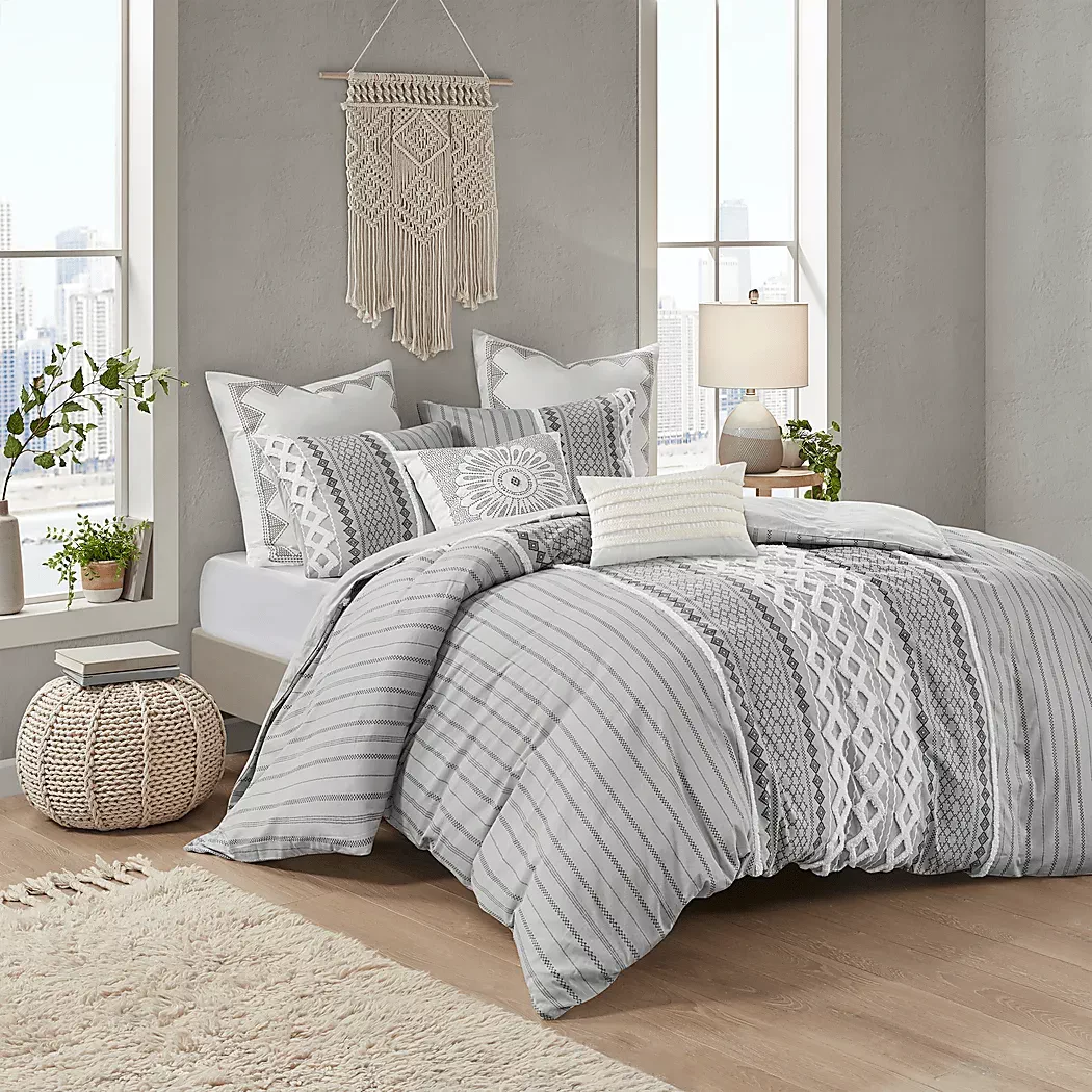 PlaenGray3PcFull/QueenComforterSet 1 PlaenGray3PcFull/QueenComforterSet