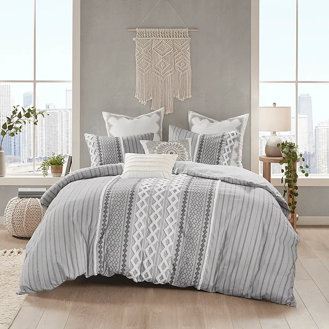 PlaenGray3PcFull/QueenComforterSet 2 PlaenGray3PcFull/QueenComforterSet