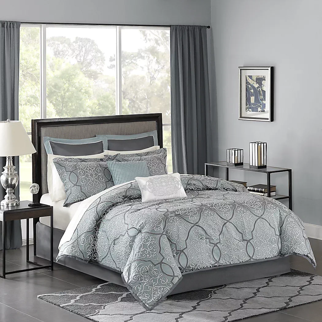 BrerardBlue12PcQueenComforterSet 2 BrerardBlue12PcQueenComforterSet