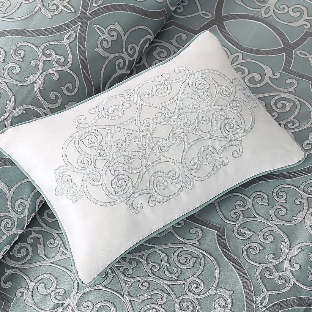 BrerardBlue12PcQueenComforterSet 4 BrerardBlue12PcQueenComforterSet