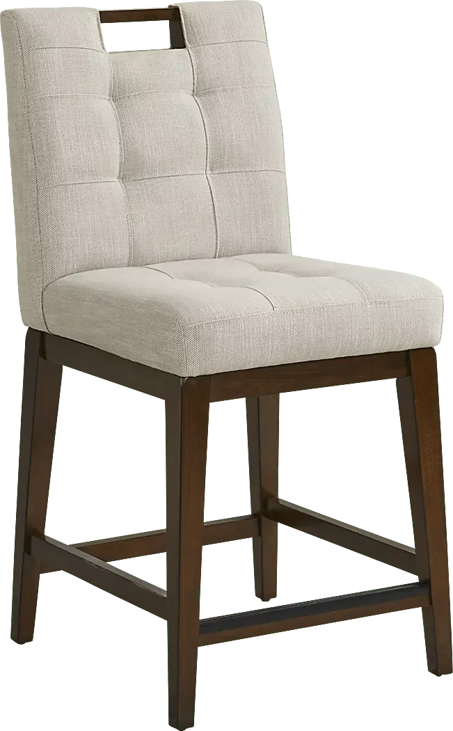 WalsteadPlaceBrown5PcCounterHeightDiningRoomwithBeigeBarstools 5 WalsteadPlaceBeigeUpholsteredCounterHeightBarstool