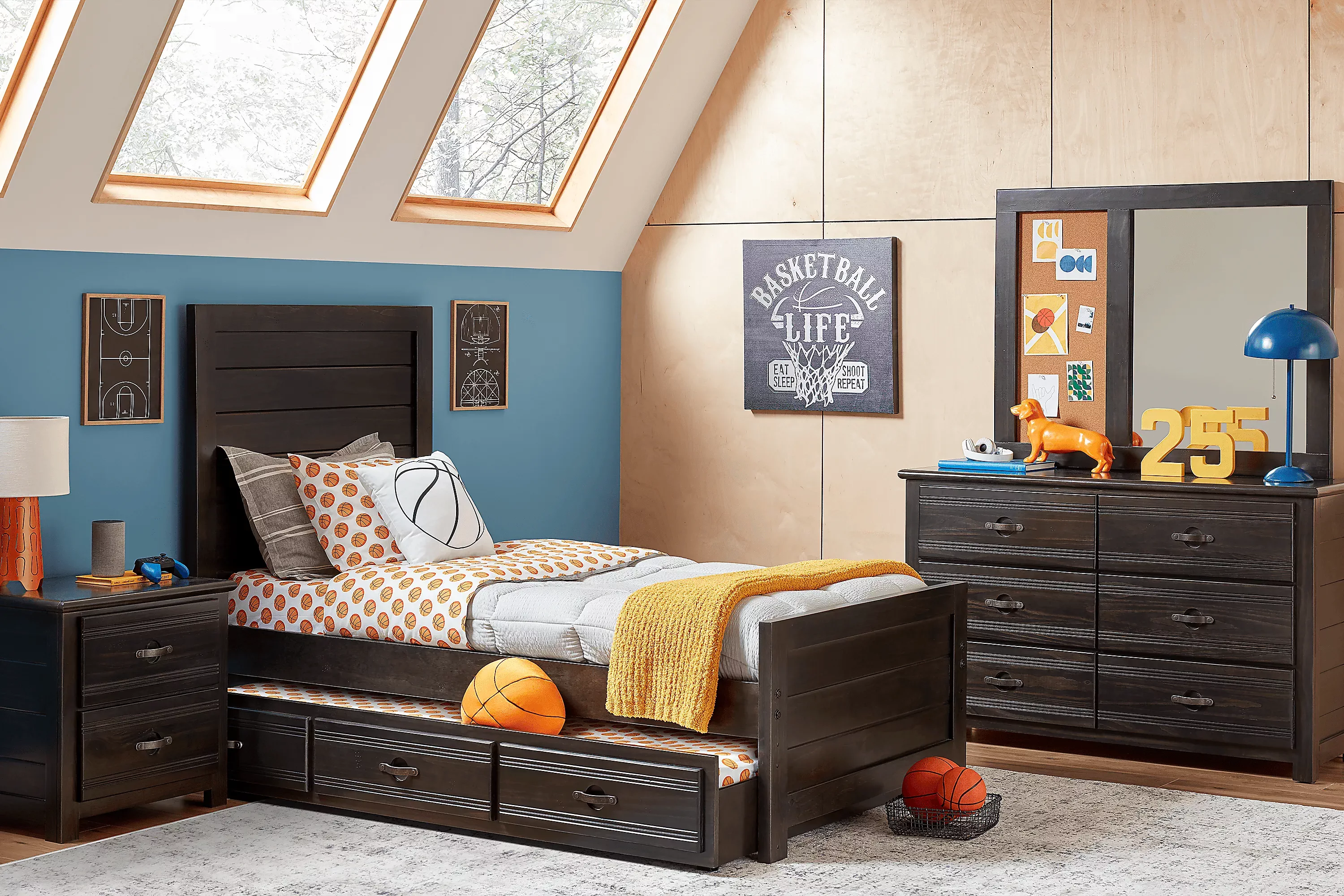 KidsCreekside2.0CharcoalTwinPanelBedroom 1 KidsCreekside2.0CharcoalTwinPanelBed