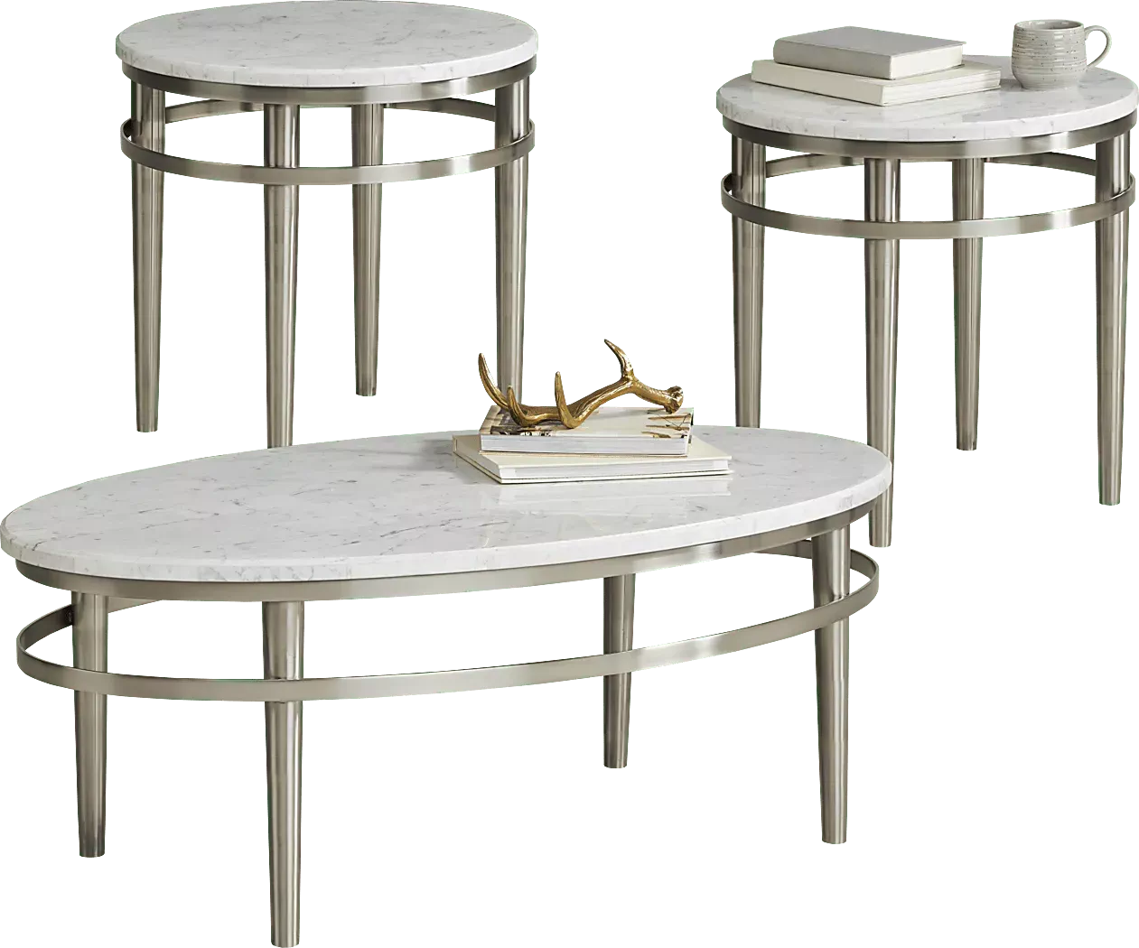 CazelleGray3PcOccasionalTableSet 1 CazelleGray3PcOccasionalTableSet