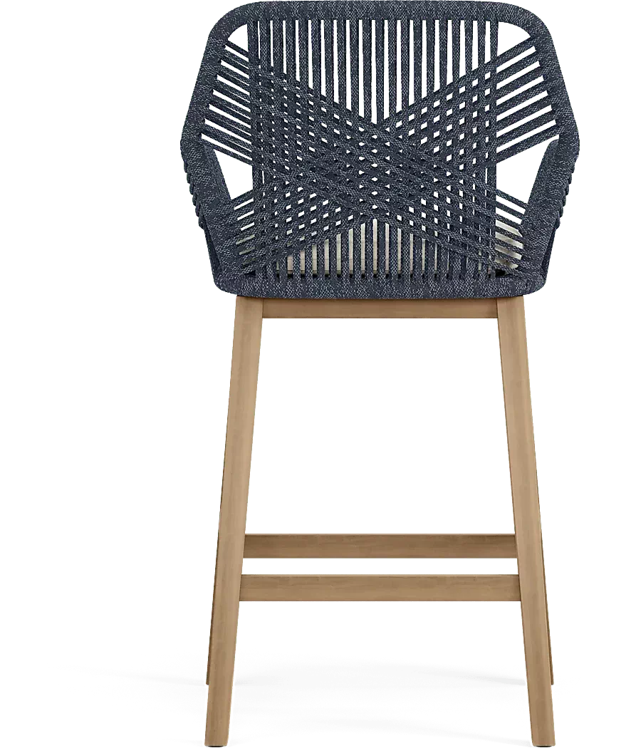 TessereNatural7PcBarHeightOutdoorDiningSetwithBlueBarstools 8 TessereBlueOutdoorBarstool