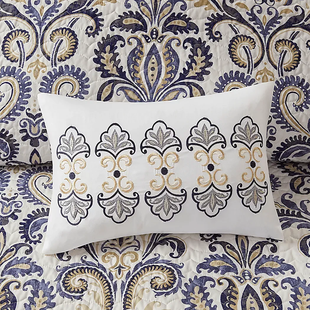 KenisonBlue6PcFull/QueenCoverletSet 10 KenisonBlue6PcFull/QueenCoverletSet