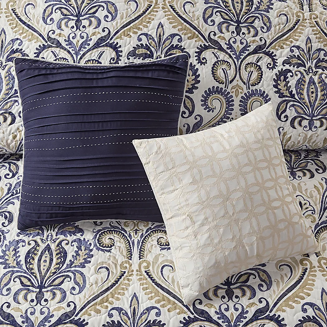 KenisonBlue6PcFull/QueenCoverletSet 7 KenisonBlue6PcFull/QueenCoverletSet