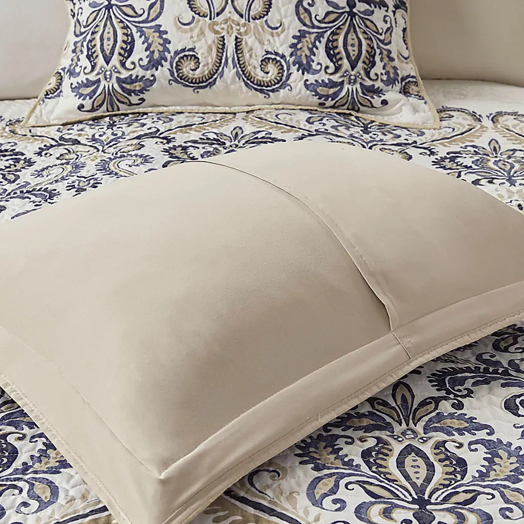 KenisonBlue6PcFull/QueenCoverletSet 8 KenisonBlue6PcFull/QueenCoverletSet