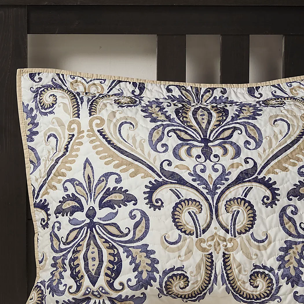KenisonBlue6PcFull/QueenCoverletSet 9 KenisonBlue6PcFull/QueenCoverletSet