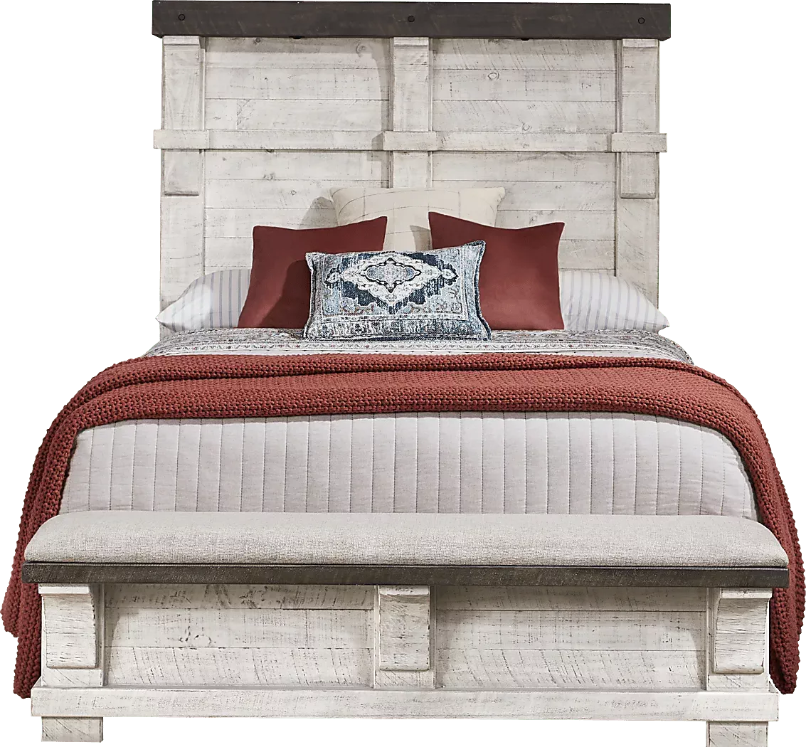 BrettenCrossingWhite3PcKingBenchBed 1 BrettenCrossingWhite3PcKingBenchBed