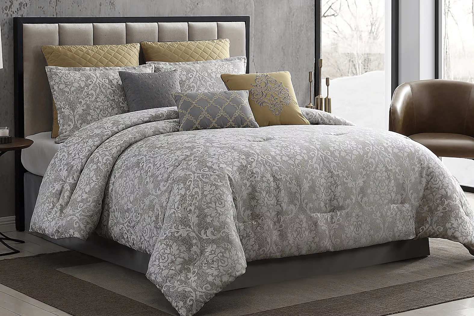 BlenheimGray9PcQueenComforterSet 1 BlenheimGray9PcQueenComforterSet