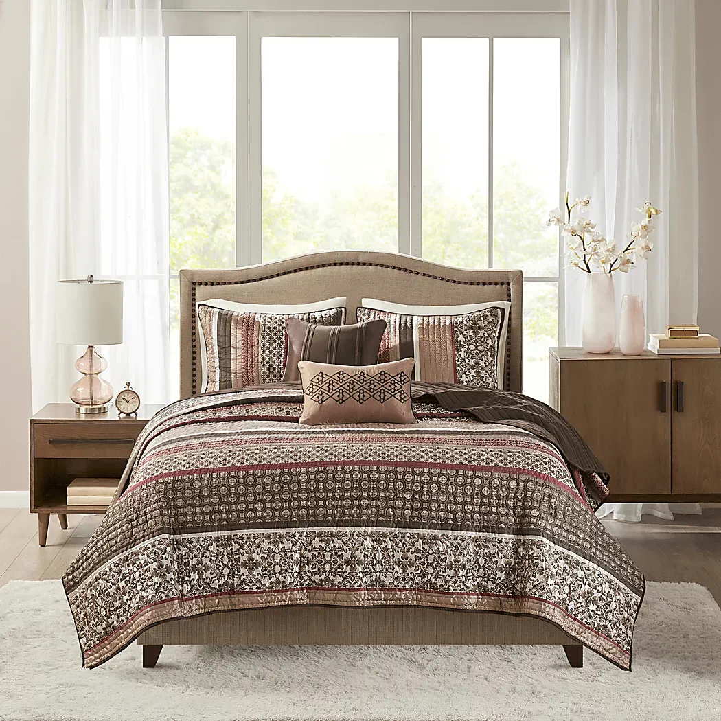 HuxleyRed5PcKingCoverletSet 5 HuxleyRed5PcKingCoverletSet