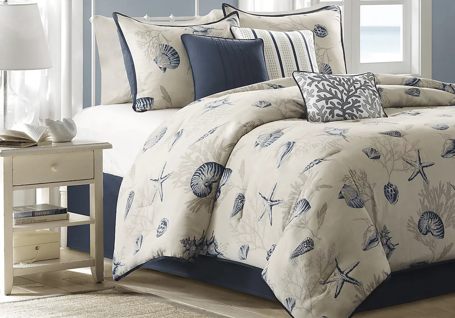 BeachPointIvory7PcKingComforterSet 1 BeachPointIvory7PcKingComforterSet