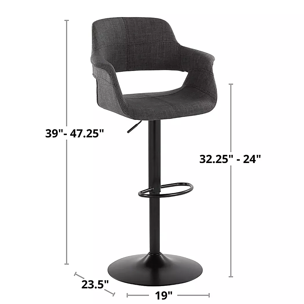 GreinwichICharcoalAdjustableBarstool,Setof2 8 GreinwichICharcoalAdjustableBarstool,Setof2
