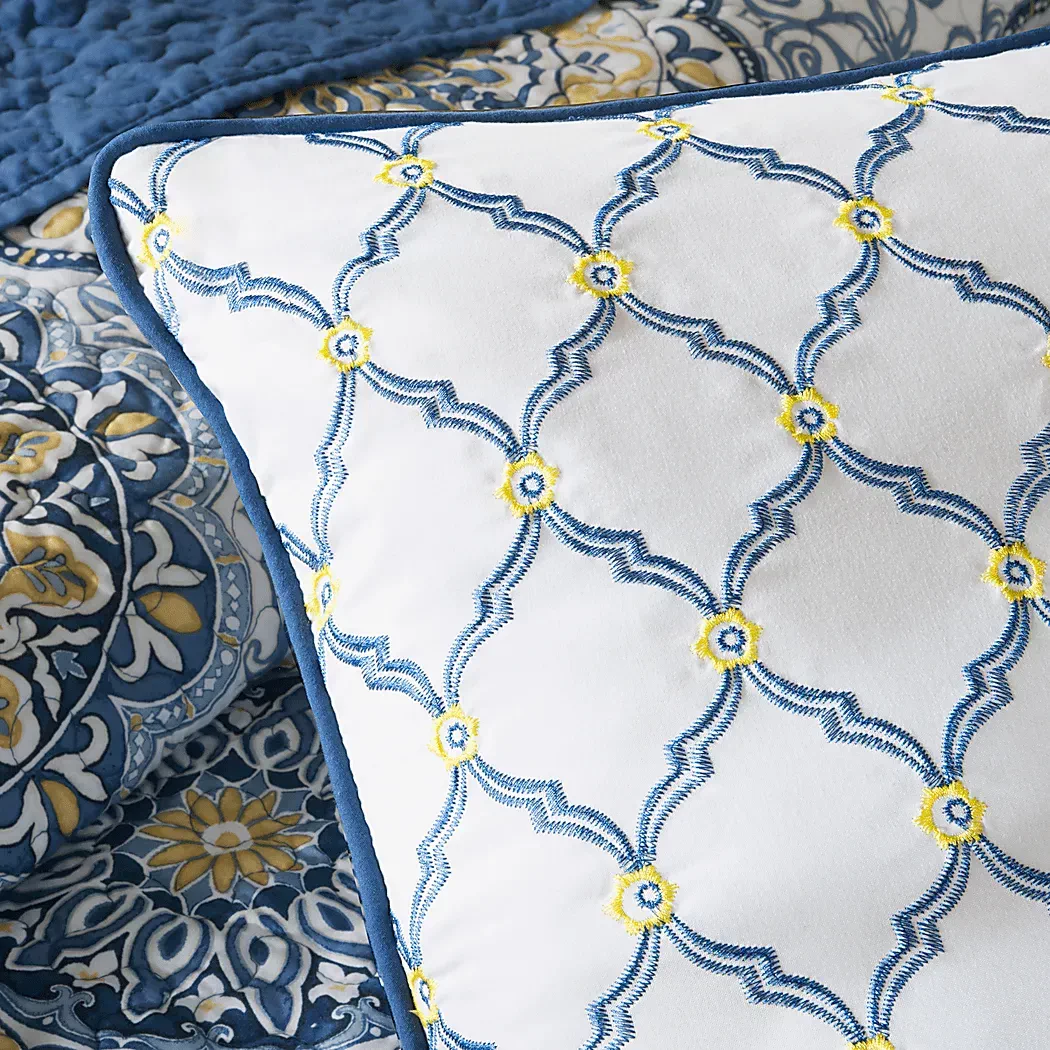 TangiersBlue6PcQueenCoverletSet 4 TangiersBlue6PcQueenCoverletSet
