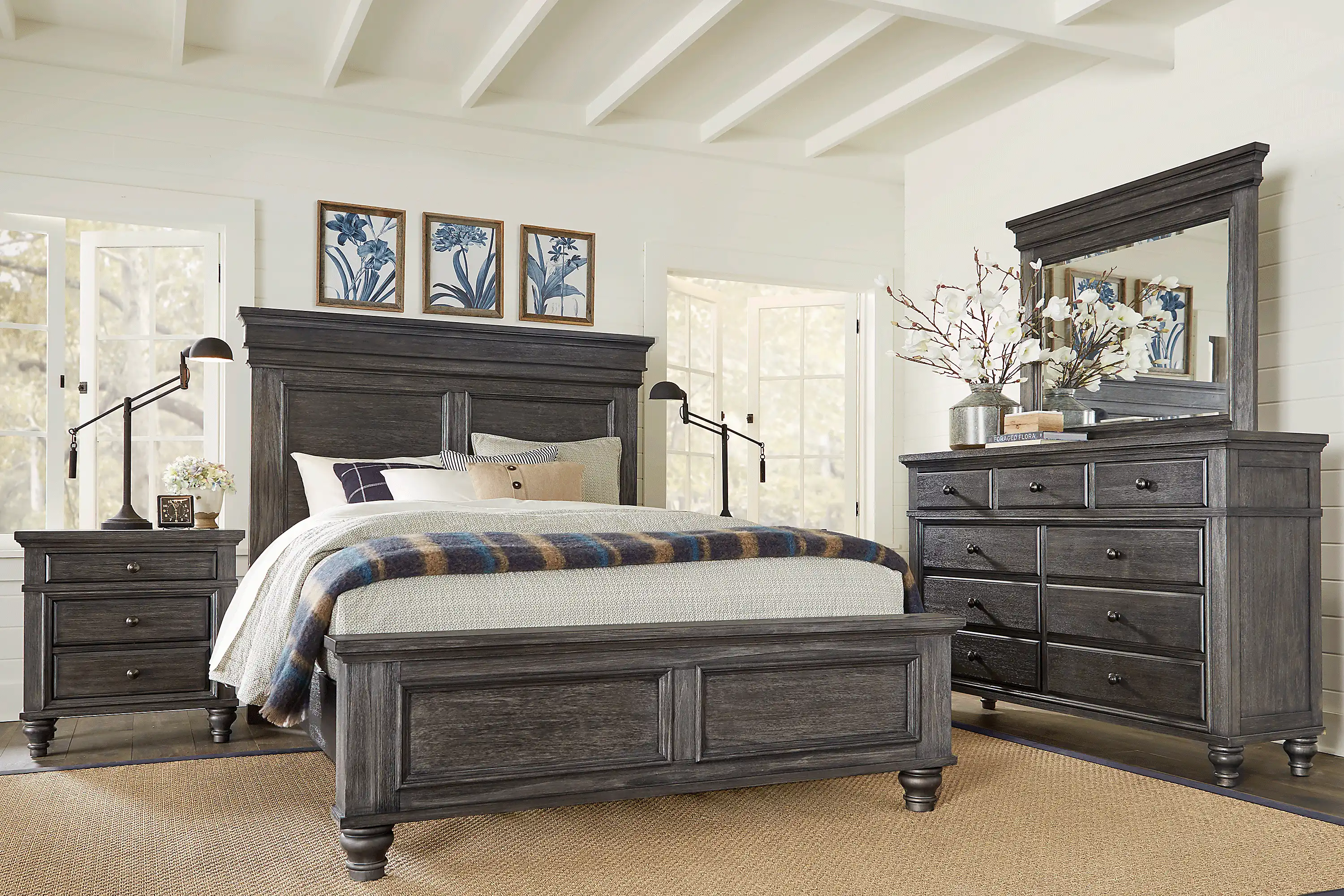 LakeTownGray3PcKingPanelBed 2 LakeTownGray3PcKingPanelBed