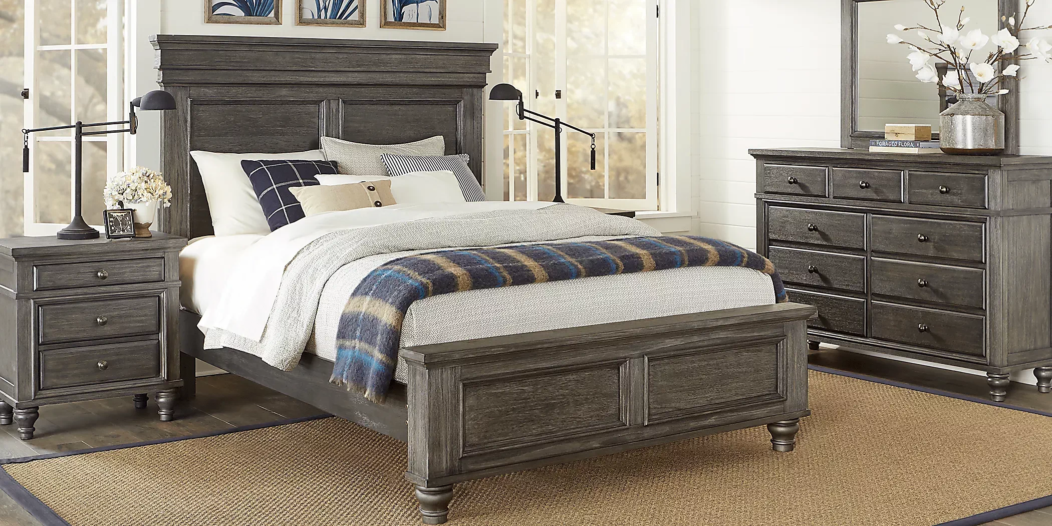 LakeTownGray3PcKingPanelBed 3 LakeTownGray3PcKingPanelBed