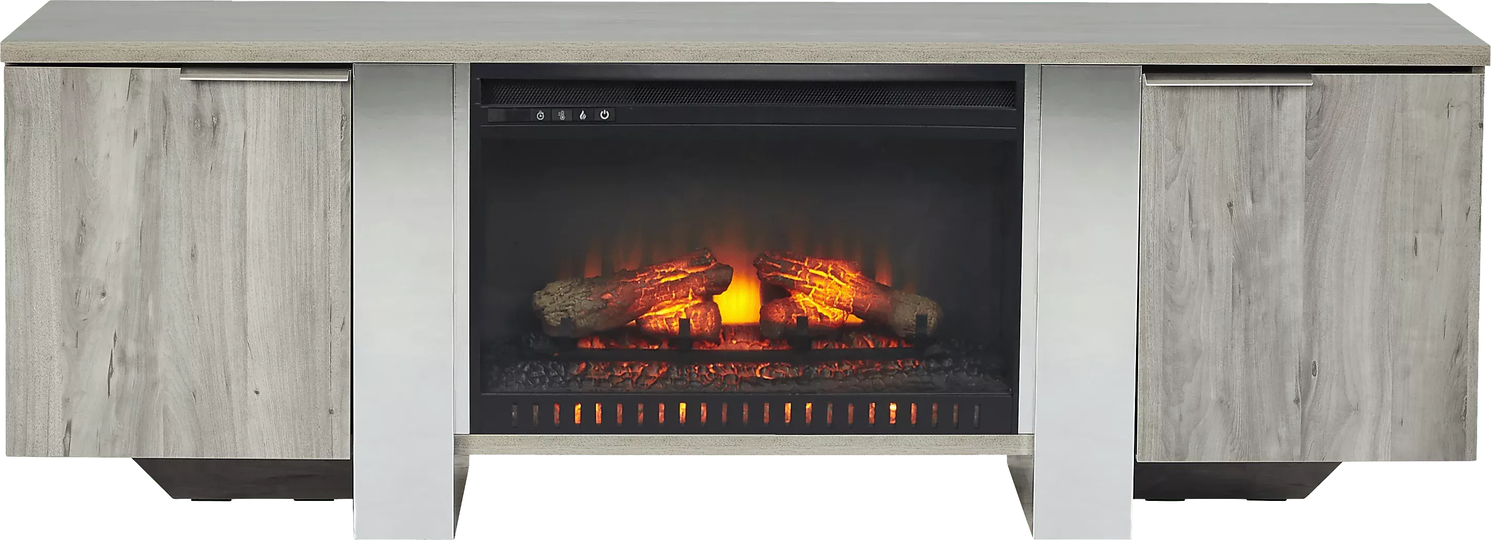 HeatherviewGray70in.ConsolewithElectricLogFireplace 1 HeatherviewGray70in.ConsolewithElectricLogFireplace