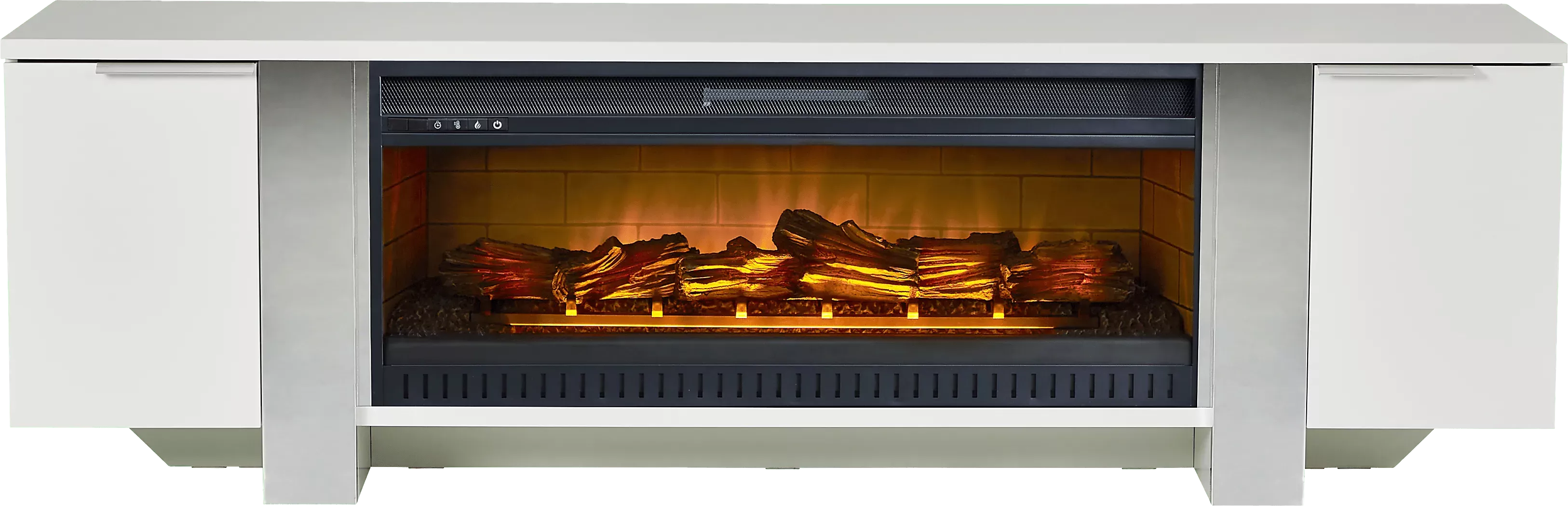 HeatherviewWhite79in.ConsolewithElectricLogFireplace 1 HeatherviewWhite79in.ConsolewithElectricLogFireplace